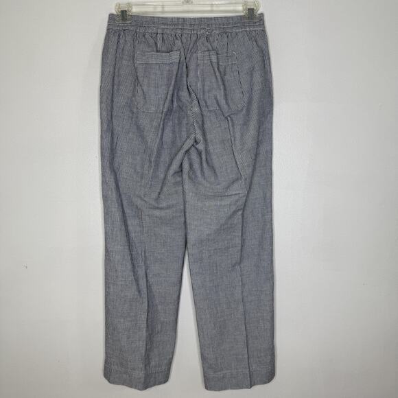 Talbots Pants Womens 6P Blue White Striped Linen Cotton Pull On Elastic Waist - Picture 4 of 8